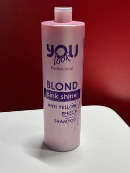 Шампунь You look Profesional Blond Pink Shine Anti Yellow Effect Shampoo для нейтралізації жовто-жовтогарячих відтінків, 1000 мл 8019653045797 фото
